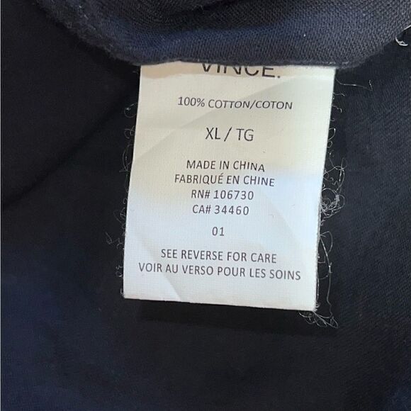 Vince Cotton Twill Ultra Soft button dress shirt Navy Mens XL $275 - Picture 5 of 7